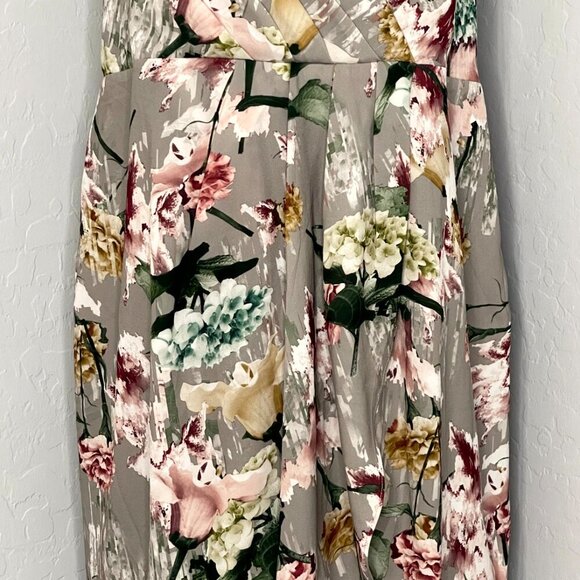 City Chic Elegant Floral Rose Faux Wrap Dress M 18 - Picture 5 of 11